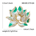 Alloy Enamel Lotus Brooch Pendant Dual Use Lapel Pin view 6
