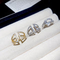 Full Rhinestone Geometric Hollow Open Ring With Sparkling Luxury Design view 2