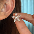 Copper Zircon Flower Star Clip-on Earrings Light Luxury Non Pierced Ear Cuff Jewelry view 4