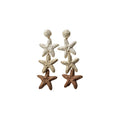 Boho Raffia Woven Starfish Fabric Flower Stud Earrings, Vacation Style Light Luxury Jewelry view 5