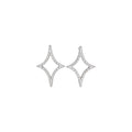 18K Gold Plated Copper Zirconia Rhombus Star Stud Earrings With Silver Posts For Women view 5