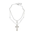 Copper Rhinestone Cross Sweater Necklace For Women, Light Luxury Minimalist Geometric Pendant view 5