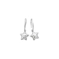 Copper C Shape Drop Earrings With Zircon Star Charm, Korean Light Luxury Style For Women view 5
