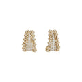 Gold Alloy Micro Pave Rhinestone Round Geometric Stud Earrings For Women Light Luxury Minimalist Jewelry view 5