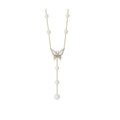 18K Gold Plated Faux Pearl Butterfly Bow Necklace, Rhinestone Old Money Choker view 5