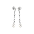 French Elegant Geometric Faux Pearl Tassel Zircon Clip-on Earrings For Women view 5