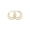 Minimalist Modern Alloy Multi Layer Round Hoop Earrings With Silver Posts Geometric Design view 5