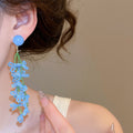 Artificial Crystal Flower Stud Earrings Fresh Summer Vacation Style Sweet Floral Ear Jewelry view 3