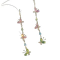 Light Luxury Copper Pink Cherry Blossom Zircon Butterfly Tassel Drop Earrings For Women view 5