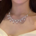 2026 New Lace Faux Pearl Tassel Necklace French Vintage Light Luxury Collarbone Chain view 1