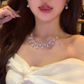 2026 New Lace Faux Pearl Tassel Necklace French Vintage Light Luxury Collarbone Chain view 2