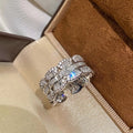 Luxury Zircon Lace Open Bangle Ring For Women Copper Fashion Round Jewelry view 4