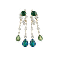 2026 New Alloy Rhinestone Teardrop Tassel Drop Earrings Light Luxury Palace Style Jewelry view 5
