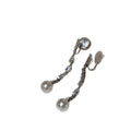 Light Luxury Long Faux Pearl Tassel Geometric Clip-on Earrings For Non-Pierced Ears view 5