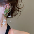 Resin Flower Wing Pendant Drop Earrings Sweet Forest Style Animal Inspired Ear Hooks view 3