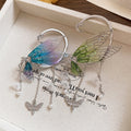Resin Flower Wing Pendant Drop Earrings Sweet Forest Style Animal Inspired Ear Hooks view 2