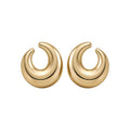 Modern Minimalist Iron Oval C-Shaped Stud Earrings For Women Retro Light Luxury Metal Jewelry view 5
