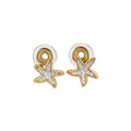 18K Gold Plated Copper Zircon Starfish Clip-on Earrings For Women No Piercing Light Luxury Ear Cuffs view 5