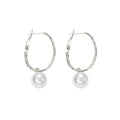 Elegant Silver Needle Large Hoop Faux Pearl Pendant Tassel Simple Fashion Commuter Metal Stud Earrings view 5