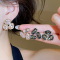 Light Luxury Alloy Rhinestone Geometric Quadrilateral Stud Earrings For Women view 1