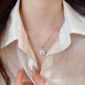 Korean Style Zircon Apple Heart Copper Necklace For Women, Light Luxury Old Money Clavicle Chain view 4