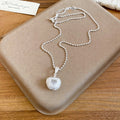 Korean Style Zircon Apple Heart Copper Necklace For Women, Light Luxury Old Money Clavicle Chain view 3