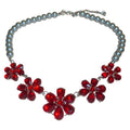 Luxury Palace Style Faux Pearl Flower Rhinestone Necklace Elegant Floral Clavicle Choker view 5