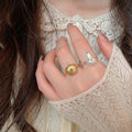 2026 New Copper Zircon Apple Pear Open Ring, Fashion OL Light Luxury Index Finger Jewelry view 1
