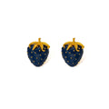 Vintage Light Luxury Enamel Strawberry Studs Red Blue Two Tone Gold Alloy Fruit Design Women's Earrings view 5