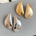 Light Luxury Smooth Teardrop Metal Stud Earrings With Silver Posts Minimalist European Style view 4