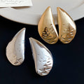Light Luxury Smooth Teardrop Metal Stud Earrings With Silver Posts Minimalist European Style view 2