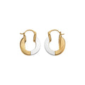 24K Gold Plated Vintage Mother Of Pearl Round Letter Clip Earrings Playful Geometric Shell Jewelry view 5
