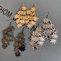 European American Style Iron Flower Tassel Drop Earrings For Women 2026 Statement Light Luxury Ear Hooks view 2