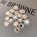 European American Style Iron Flower Tassel Drop Earrings For Women 2026 Statement Light Luxury Ear Hooks view 4