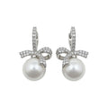 French Princess Style Bow Faux Pearl Stud Earrings Elegant Fashion OL Ear Jewelry view 5