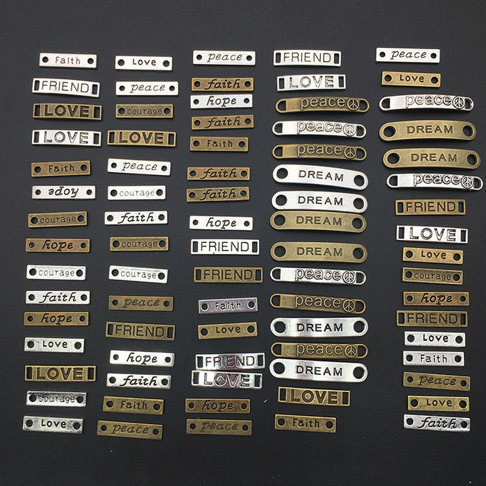 Black Alphabet Letter and Tag Metal Charms for Jewelry and Craft Projects