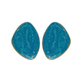 French Vintage Mocha Square Iron Stud Earrings, Irregular Geometric Light Luxury Style view 5