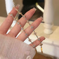Vintage Copper Zircon Flower Beaded Bracelet For Women Light Luxury Sparkling Floral Jewelry view 2