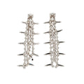 Luxury Copper Rhinestone Waterdrop Tassel Drop Earrings With Silver Pins, Geometric Statement Style view 5