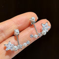 Copper Pearl Zircon Five Point Star Drop Earrings For Women, Playful Light Luxury 2026 Jewelry view 1