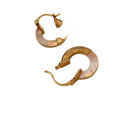 24K Gold Plated Mother Of Pearl Round Letter Huggie Earrings French Light Luxury Geometric Style view 5