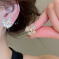 Light Luxury Copper Zircon Bow Clip-on Earrings, Elegant Niche Design For Women view 3