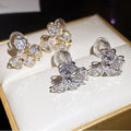 Light Luxury Copper Zircon Bow Clip-on Earrings, Elegant Niche Design For Women view 4
