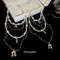 French Vintage Faux Pearl Cross Necklace Old Money Geometric Collarbone Chain view 2