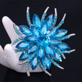 Blue Black Flower Crystal Eight Designs Metal Brooch Pin view 5