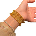 French Vintage Copper Pleated Lace Bracelet And Necklace Jewelry Set, Light Luxury Round Ring Design view 5