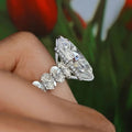 Oval Geometric Inlaid Ring For Women Wedding Proposal Fashion Statement Single Jewelry view 3