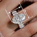 Oval Geometric Inlaid Ring For Women Wedding Proposal Fashion Statement Single Jewelry view 4