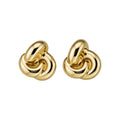Alloy Twisted Thread Flower Stud Earrings For Women Minimalist Modern Style Jewelry view 5