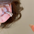 2026 New Double Layer Faux Pearl Clip-on Earrings French Vintage Elegant Geometric Round Ear Cuffs view 3